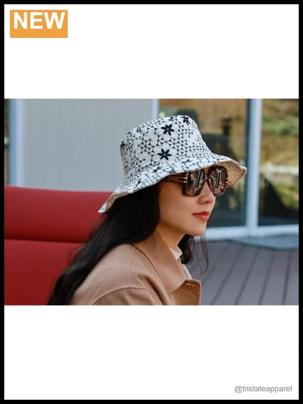 La Valentina NYC Women's Floral Bucket Hat - 100% Polyester - Packable & Wide